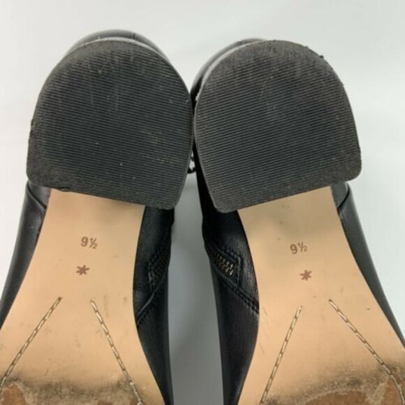 Splendid Pebbled Leather Ankle Block Heel Bootie Black 9.5 - Picture 9 of 11